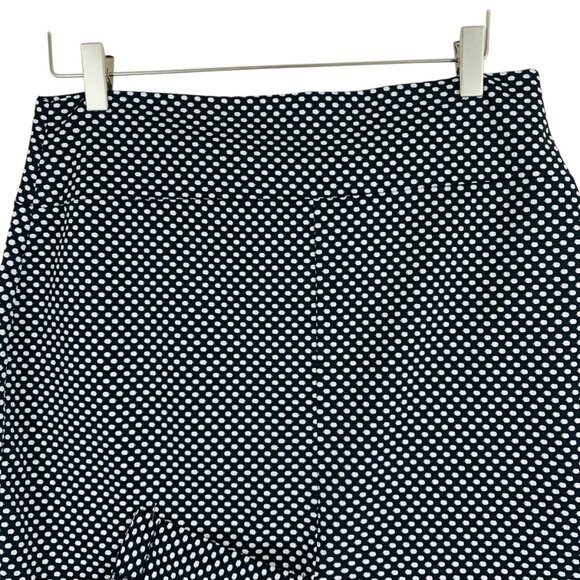 Suzy Shier Black White Polka Dot Peplum Top Blouse Stretch & skirt sz large set - Picture 15 of 16